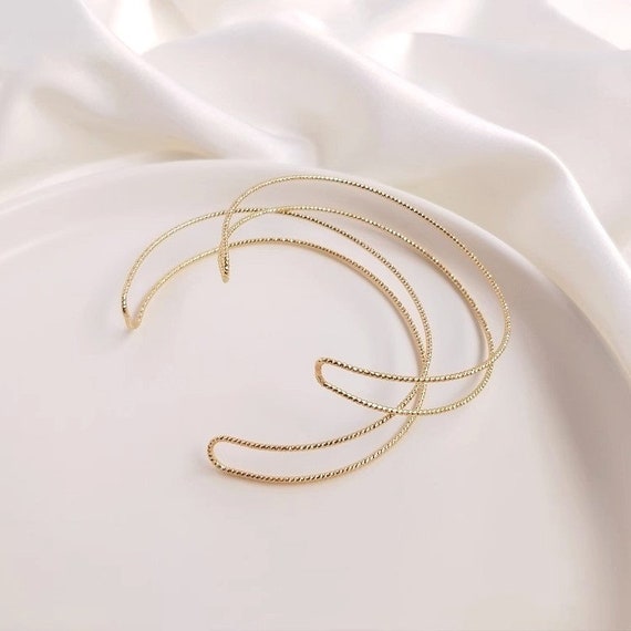 Bracciale Donna A Doppio Strato Placcato Oro 14K - Con Croce, Catena Regolabile