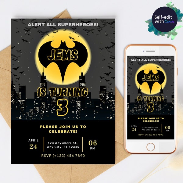 Editable Superhero Birthday Invitation Birthday Superhero Invitation superhero printable Kids birthday Editable Printable birthday