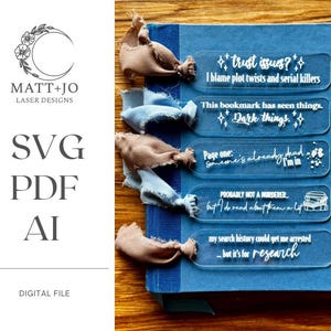 True Crime Bookmark SVG Bundle: Laser Engraving Files (Digital Download)