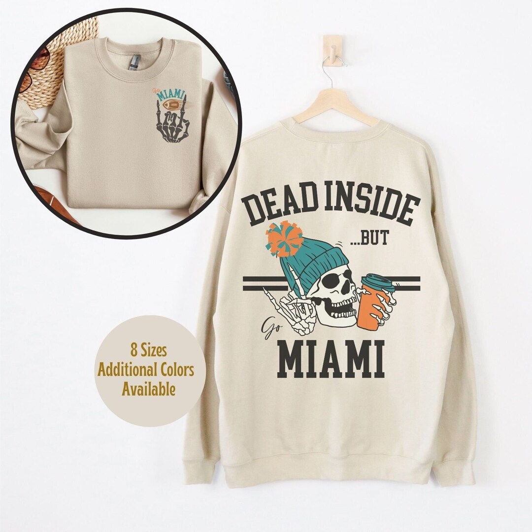 Miami Football Sweatshirt, Gift for Miami Football Fan, Trendy Miami Crewneck, Miami Football