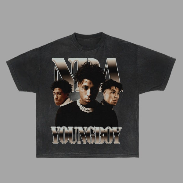 NBA Youngboy Vintage Graphic Tee 90s Retro Hip Hop T Shirt Rapper Shirt Rap Tee Bootleg Style