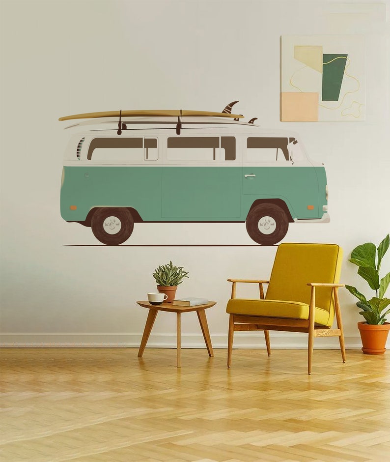 Removable Volkswagen Van Wall Decal Car Wall Sticker Etsy