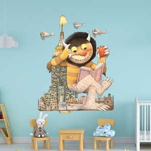Removable where the wild things are with monsters wall decal king max wall sticker for kid room