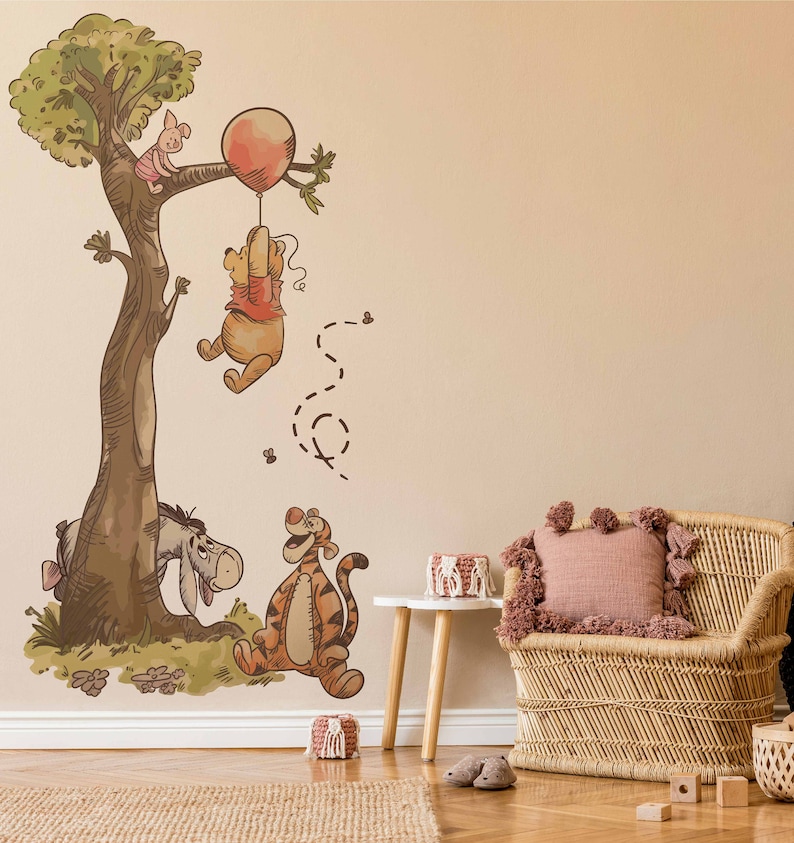 Removal Cute and Colorful Winnie the Pooh Wall Decal Art With Etsy