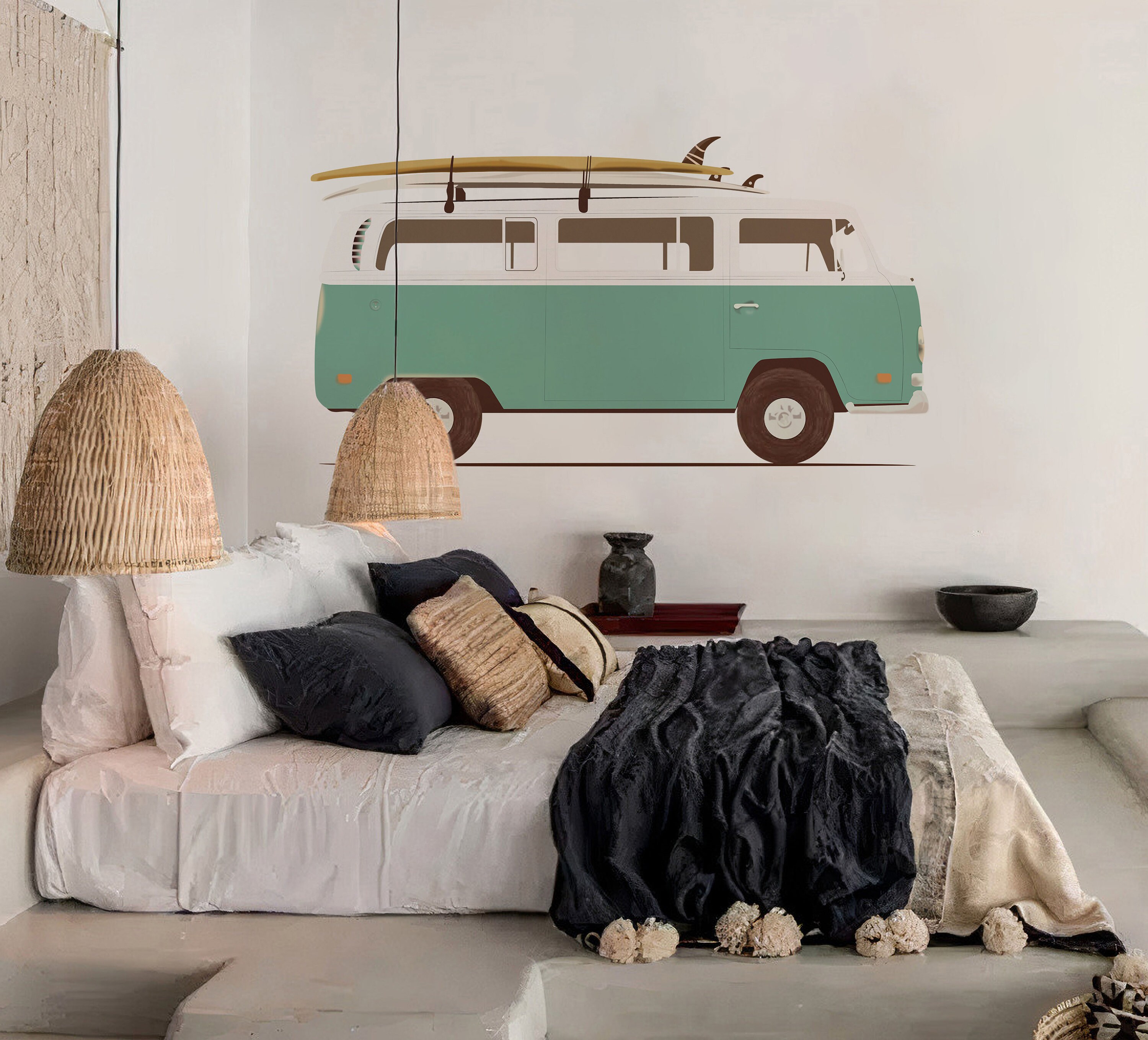 Removable Volkswagen Van Wall Decal Car Wall Sticker Etsy