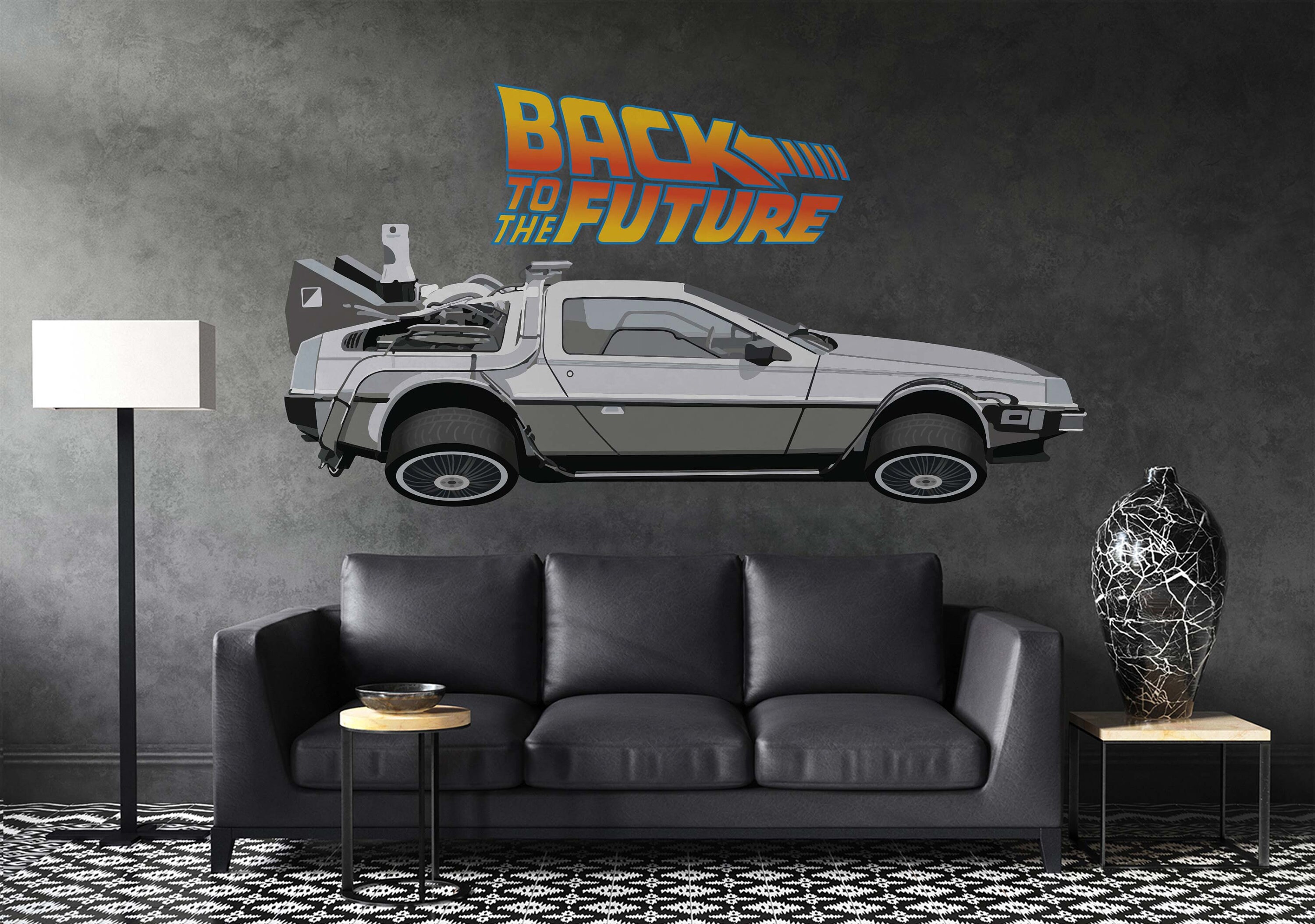 Back to Future Movie Wall Decal Car Wall Decal the Delorean Time ...