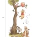 Autocollant Mural Déco Winnie L'Ourson Aquarelle - Décoration Chambre Bébé - Décolorable