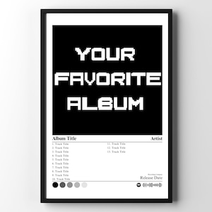 Custom Personalized Album Cover Poster Digital Download Wall Art Print | Printable Wall Art