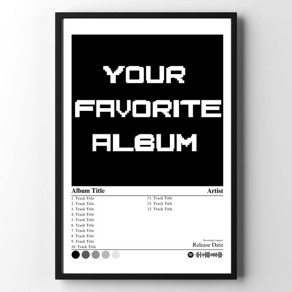 Custom Personalized Album Cover Poster Digital Download Wall Art Print | Printable Wall Art