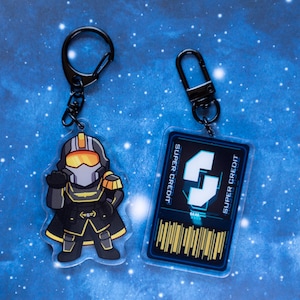 Super Credit and DP-40 Diver Acrylic Charm / Keychains 2.4" inches