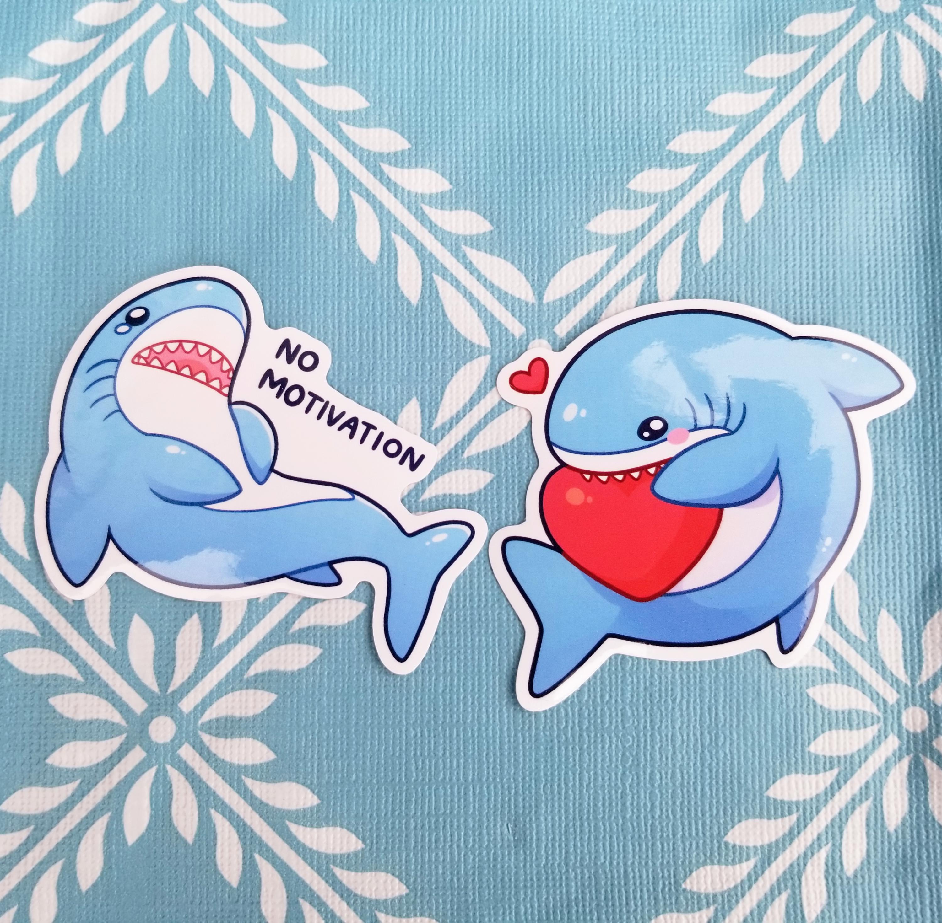 Blahaj Shark Stickers (with trans pride variant)