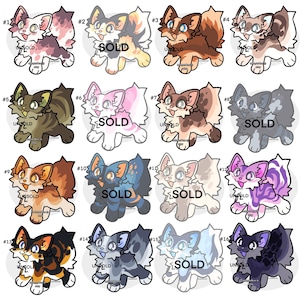 cute chibi furry adoptable fluffy feral canine fox wolf adoptable batch *READ DESC*