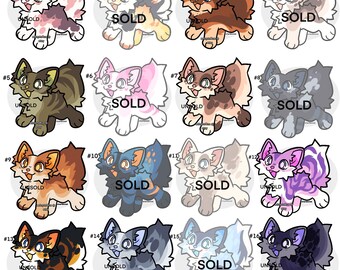cute chibi furry adoptable fluffy feral canine fox wolf adoptable batch *READ DESC*