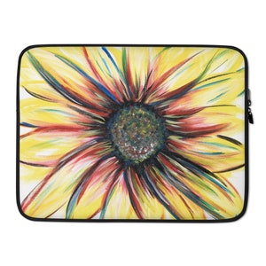 Laptop Sleeve with Sunflower, Cute Protective Case with Yellow Flower, Floral Protective Case / Cover, Pretty Computer and Travel Accessory