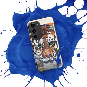 Cute Tiger Cell Phone Cover for a Variety of Samsung Phones, Pretty Creative Floral Unique Tough Case for Samsung®