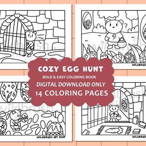 Egg Hunt Coloring Book: Kawaii Easter Adventure (Digital Download)