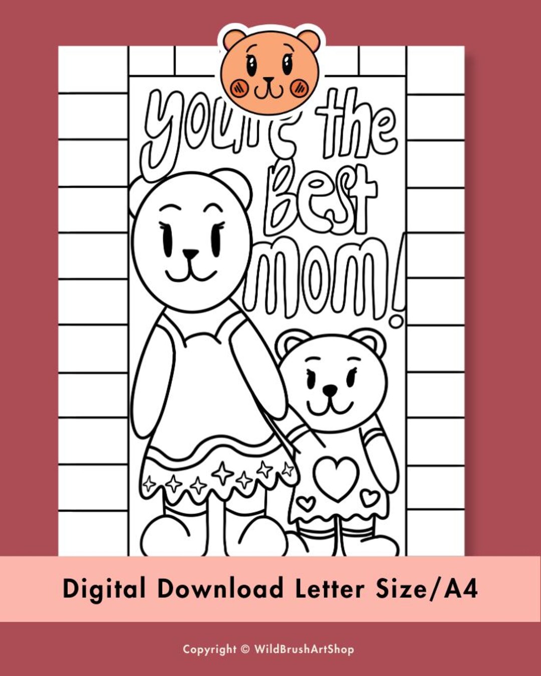 Mom Coloring Page for Mother’s Day | Printable Mother and Daughter Art ...