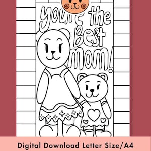 Mother&#39;s Day Coloring Page: Mom and Daughter Art (PDF Digital Download)