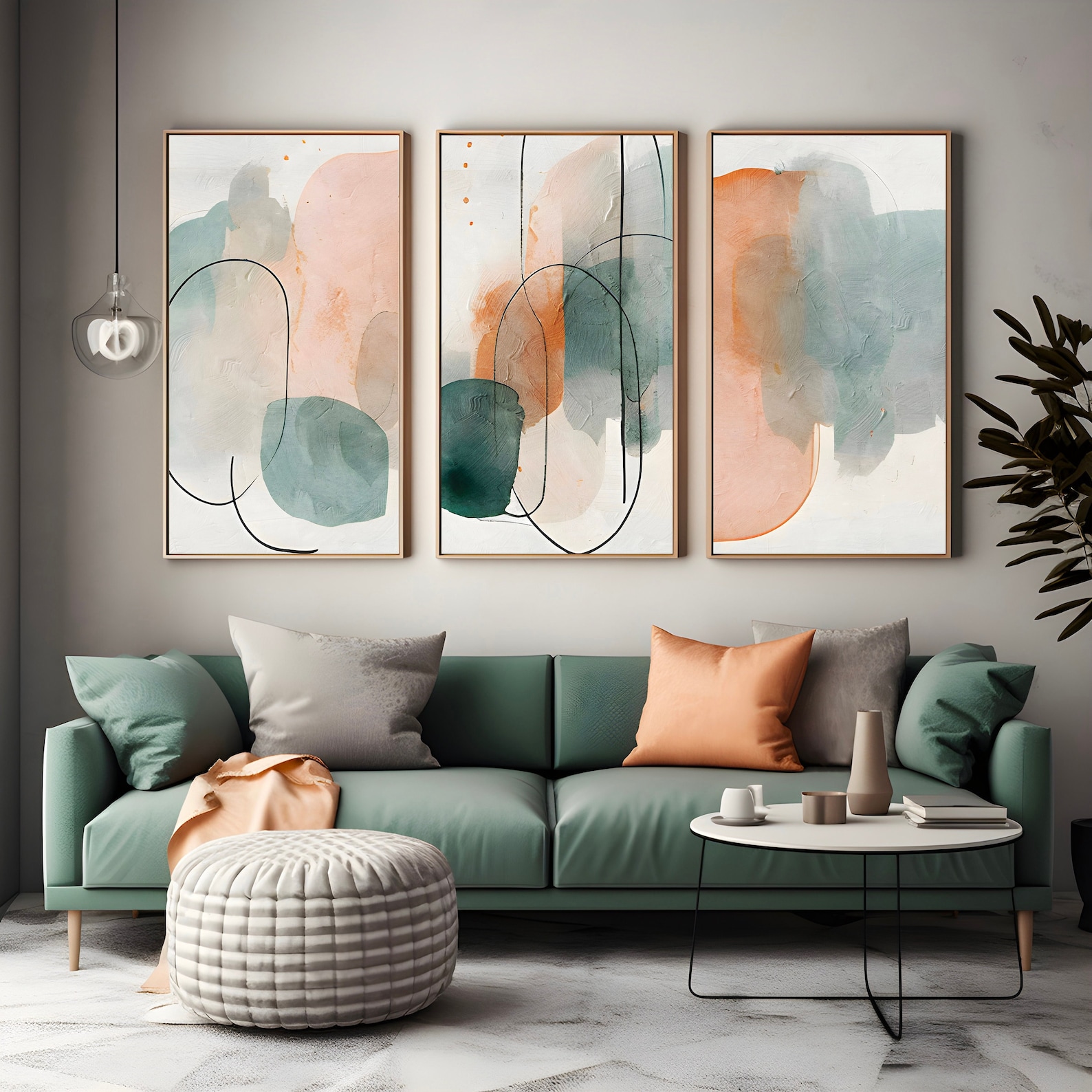 Set of 3 Abstract Prints, Minimalist Home Decor, Colorful Wall Art ...
