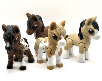 Articulated Toy Horses, flexi, 3D printed, barn animals