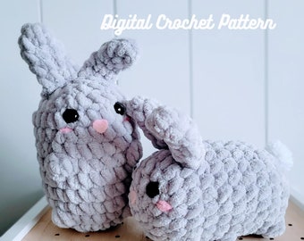 Chunky Pals Bunny 2-in-1 Crochet Pattern / Kawaii Cute Rabbit Amigurumi Plushie