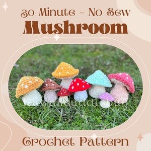 30 Minute Mushroom No-Sew Crochet Amigurumi Pattern