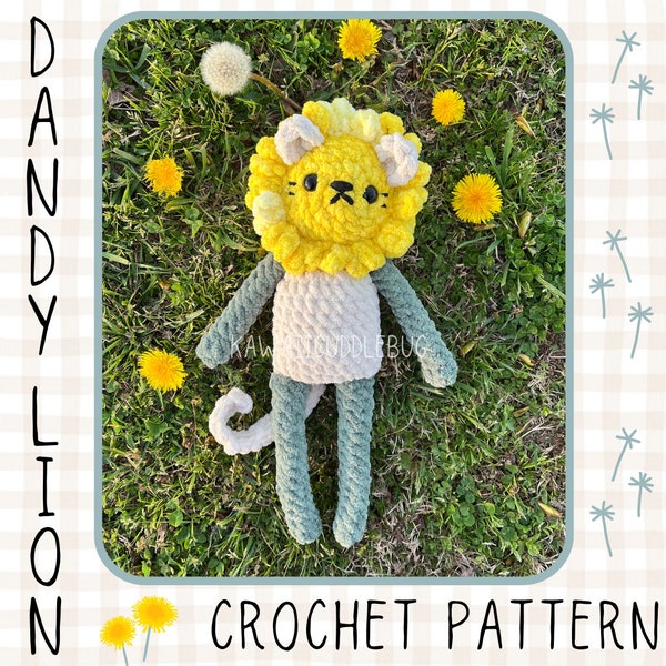 Dandy Lion Crochet PATTERN Amigurumi digital download pdf plushie