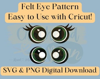 Leaf Eyes Pattern for Amigurumi Felt Eyes SVG & PNG Digital Download