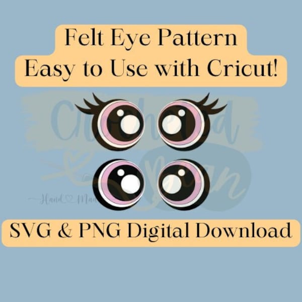 Standard Eyes Pattern for Amigurumi Felt Eyes SVG & PNG Digital Download