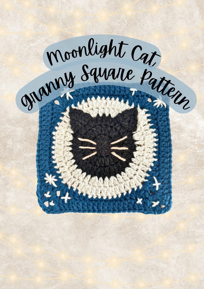 Moonlight Cat Granny Square image 1