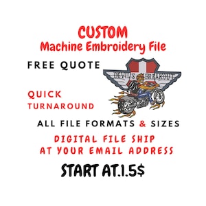 Custom Embroidery Digitizing Service | Logo, Image & Photo Files for Patches, Shirts, Jackets | High-Quality Machine Embroidery Files