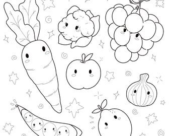 STUDIO2DEE: fruits + veggies coloring page