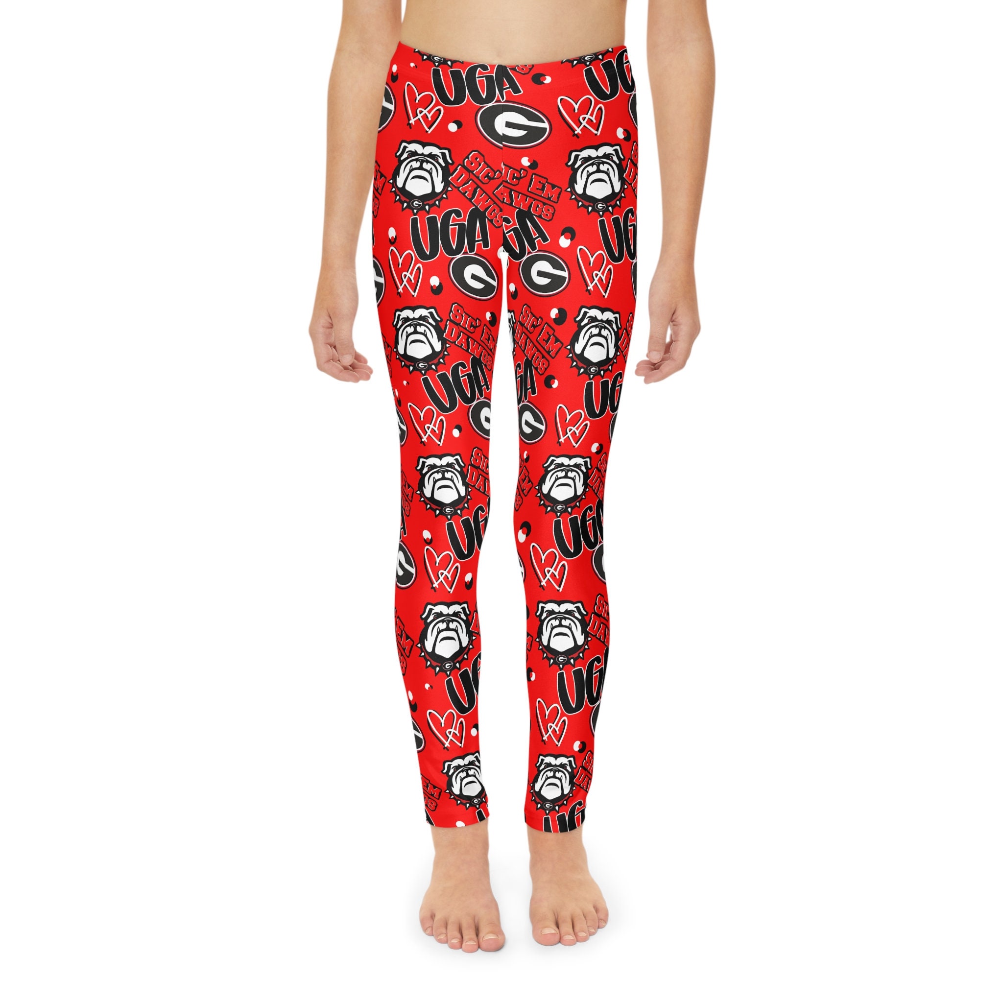 UGA, Bulldog Themed Youth Full-length Leggings 