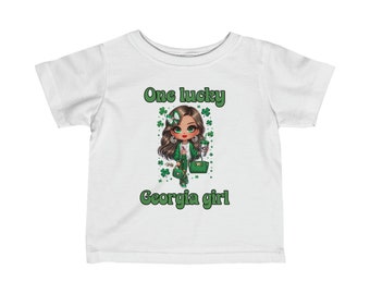 UGA, T-shirt en jersey fin pour bébé sur le thème des bouledogues de la Saint-Patrick