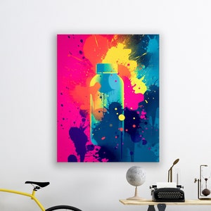 Colorful Gym Art Fitness Motivation Waterbottle Home Gym Decor Sports Poster Gym Art For Women Workout Poster Gym Painting Printable Artwork