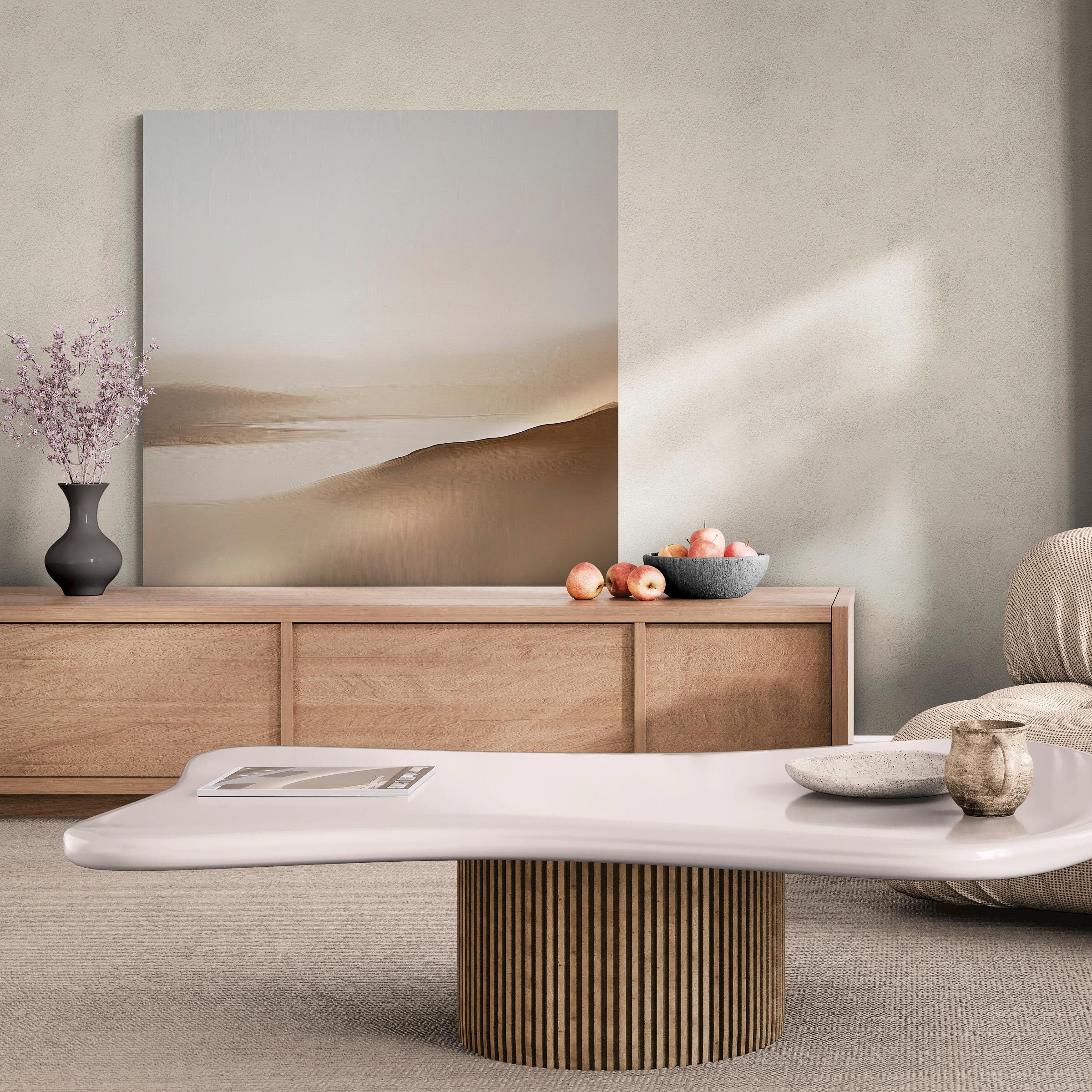 Neutral Minimalist Abstract Landscape Wall Art Coastal Beach Earthy ...