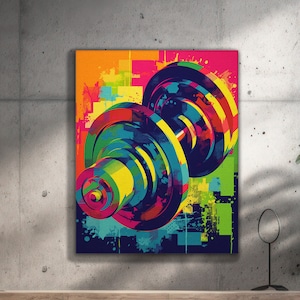 Weightlifting Decor Colorful Gym Art Dumbbell Fitness Poster Gym Art Print Workout Motivation Art Gym Artwork Red Poster Printable Wall Art