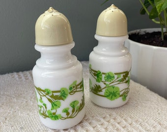Vintage Avon Milk Glass Lily of the Valley Salt & Pepper Shakers