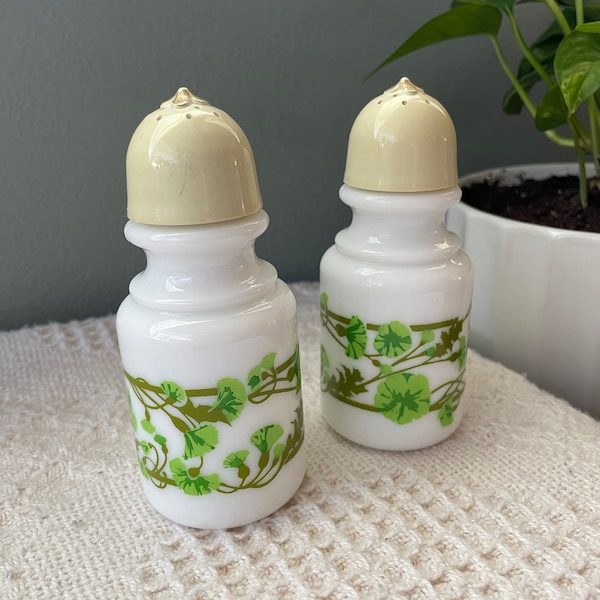 Vintage Avon Milk Glass Lily of the Valley Salt & Pepper Shakers