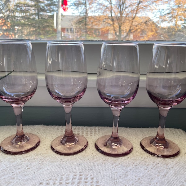 Pink Libbey Wine Glasses Etsy