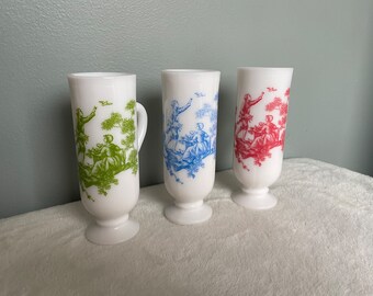Set of 3 Vintage Avon Milk Glass Irish Coffee Demitasse Cups