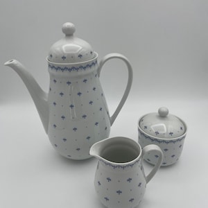 Vintage Arzberg Germany Prufstelle Porcelain Teapot, Sugar, and Creamer Set