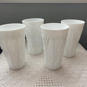 Indiana Colony Harvest Grape Milk Glass Tumblers - Set of 4