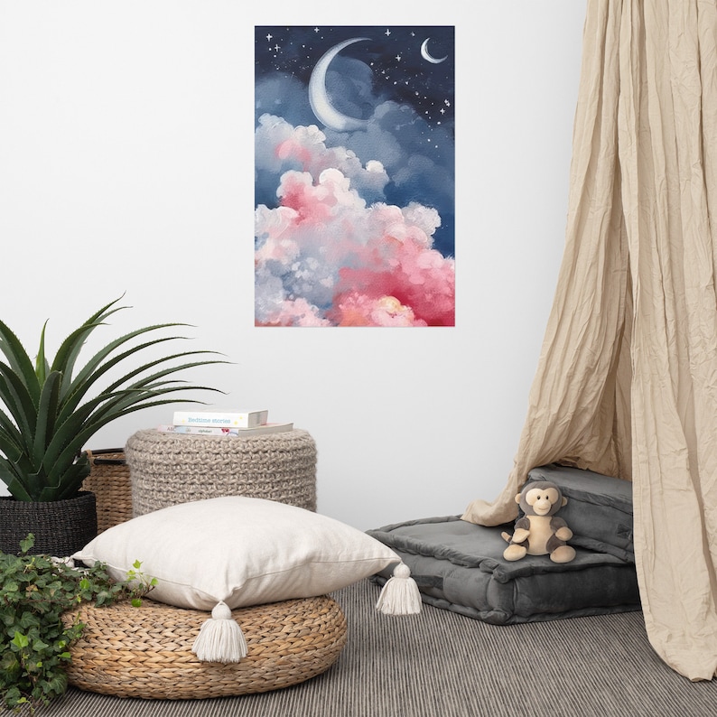 Night Sky Poster Childrens Room Decor Art Wall Art Home Etsy