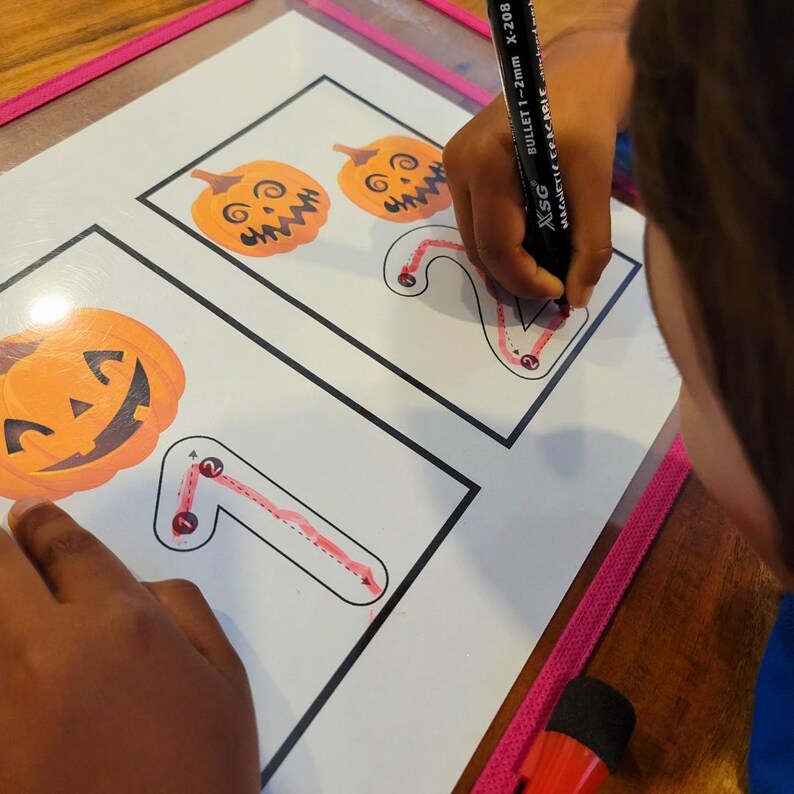 Pumpkin Number Tracing Flashcards, Halloween Math (PDF) - Etsy