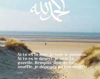 Affiche Poème de RUMI - La mer