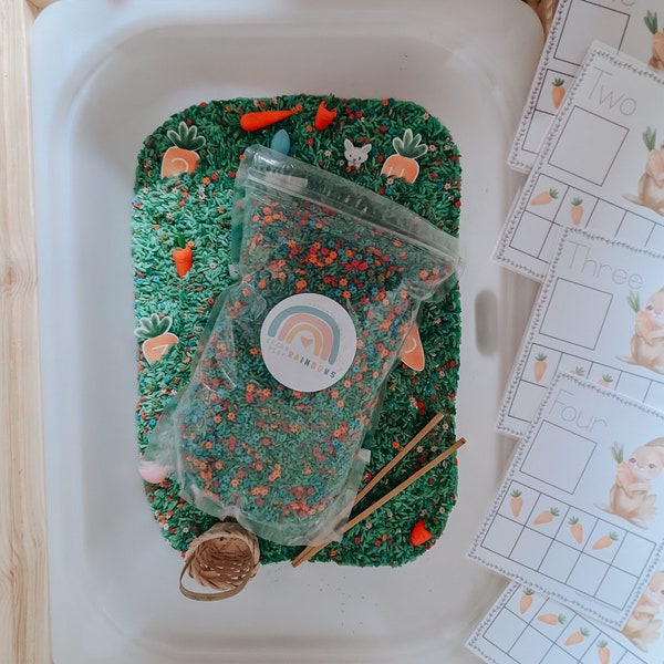 Sensory Bin Filler - Spring Themed Sensory Bin Rice - Easter Sensory Bin Kit, Montessori Sensory Kit, Montessori Toys, Waldorf Toys