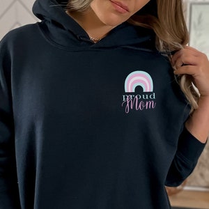 Proud Trans Mom Hoodie, Trans Pride sweatshirt, Proud Trans Mama, cute trans shirt, LGBTQ Mom gift, Trans inclusive Mama, Transgender ally