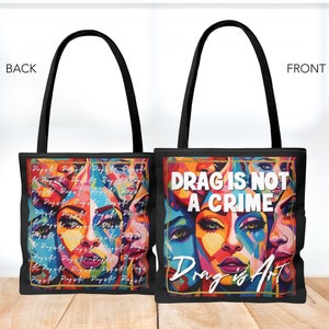 Drag Queen Advocacy bag, Drag queen support, drag is not a crime, queen tote bag, protect drag shows, protect drag queens, drag pride