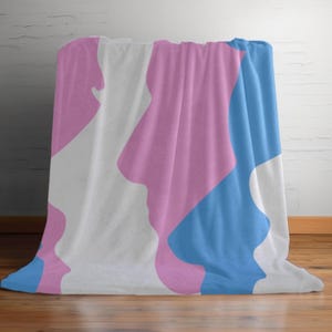 Transgender Pride Throw Blanket: Plush Velveteen Minky Blanket